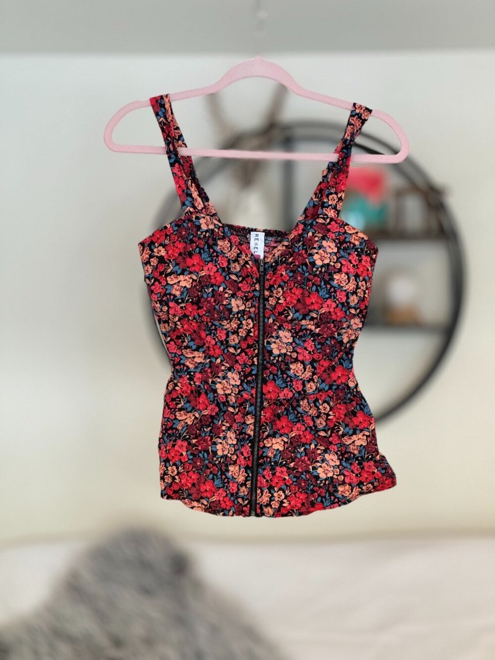 Rebellia Foral Zip up Tank